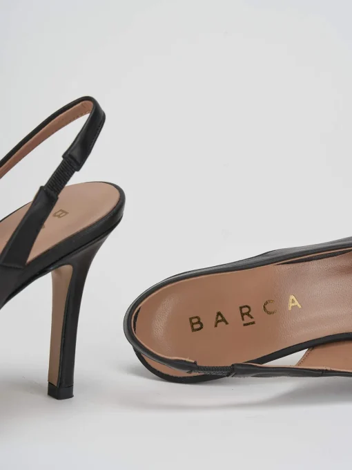 Décolleté e slingback tacco 9cm pelle nero