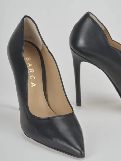 Décolleté e slingback tacco 10cm pelle nero