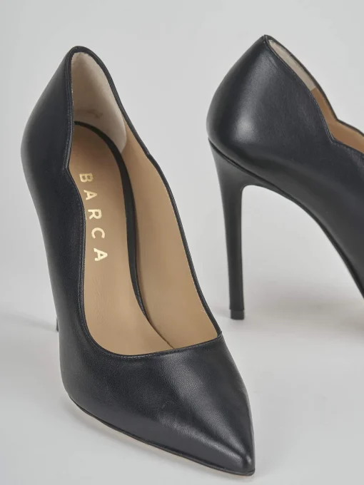Décolleté e slingback tacco 10cm pelle nero