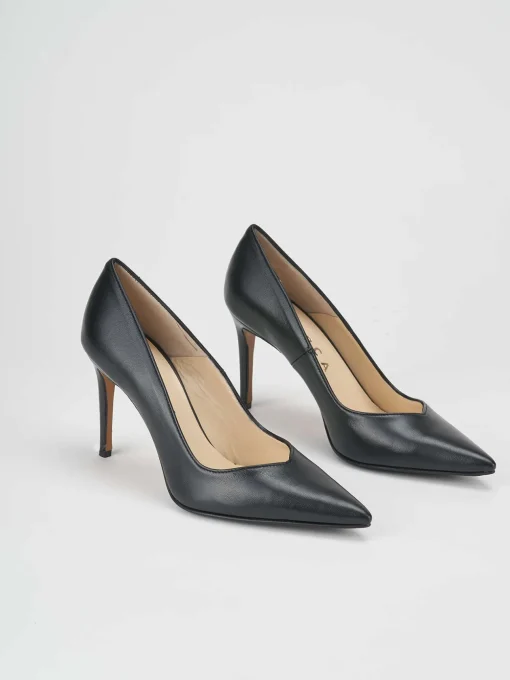 Décolleté e slingback tacco 8cm pelle nero