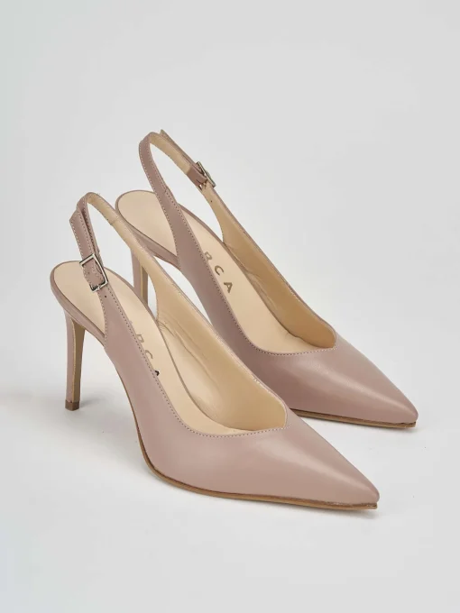 Décolleté e slingback tacco 8cm pelle rosa