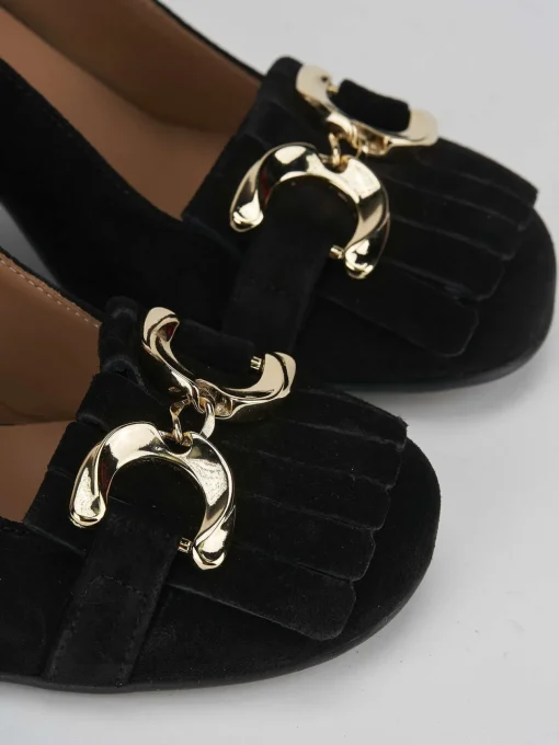 Décolleté e slingback tacco 7cm camoscio nero