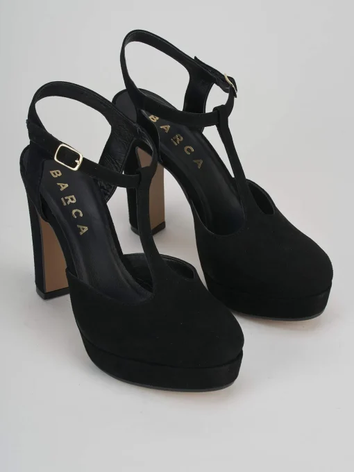 Décolleté e slingback tacco 11cm camoscio nero