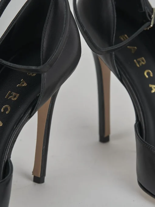 Décolleté e slingback tacco 9cm pelle nero