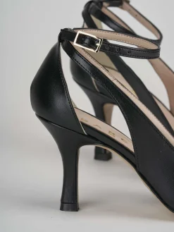 Décolleté e slingback tacco 7cm pelle nero