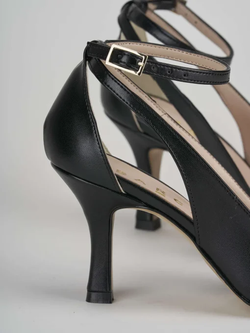 Décolleté e slingback tacco 7cm pelle nero