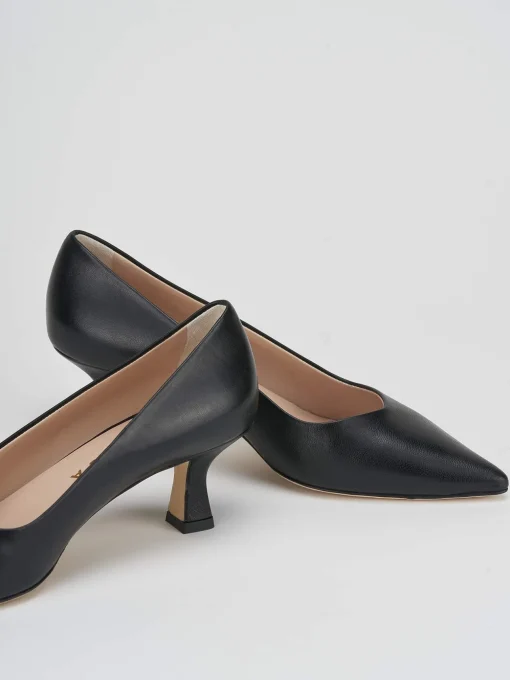 Décolleté e slingback tacco 5cm pelle nero