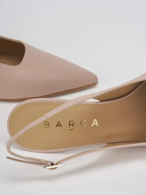 Décolleté e slingback tacco 7cm pelle rosa