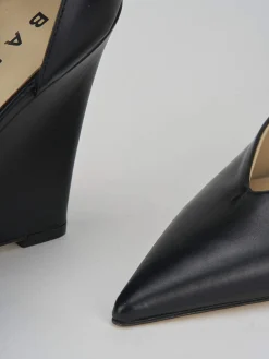 Décolleté e slingback tacco 11cm pelle nero