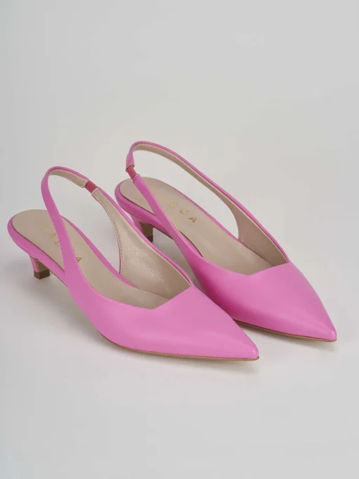 Décolleté e slingback tacco 3cm pelle rosa