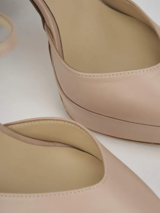 Décolleté e slingback tacco 11cm pelle rosa