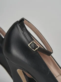 Décolleté e slingback tacco 9cm pelle nero
