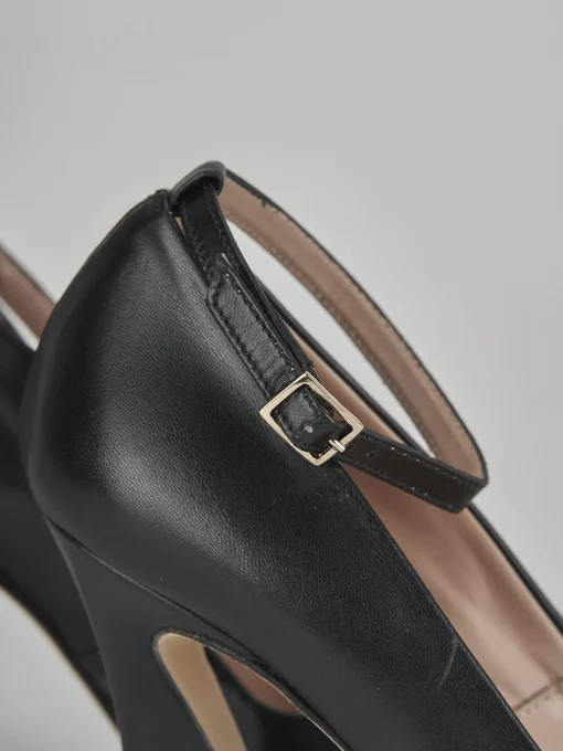 Décolleté e slingback tacco 9cm pelle nero