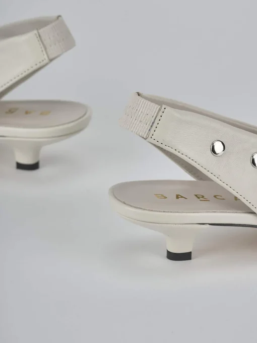 Décolleté e slingback tacco 4cm pelle beige