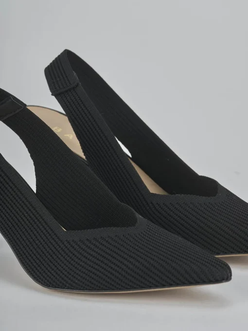 Décolleté e slingback tacco 7cm pelle nero