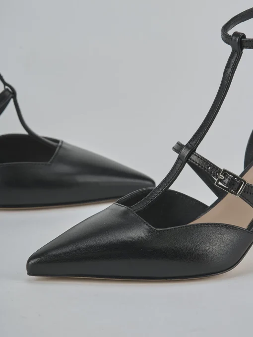 Décolleté e slingback tacco 8cm pelle nero