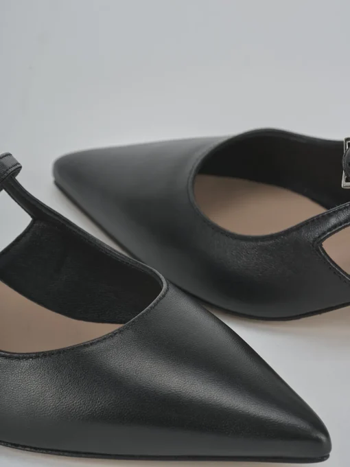 Décolleté e slingback tacco 5cm pelle nero