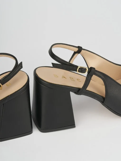 Décolleté e slingback tacco 8cm pelle nero