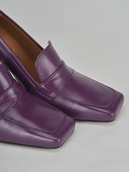 Décolleté e slingback tacco 9cm pelle viola