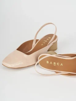 Décolleté e slingback tacco 4cm vernice rosa