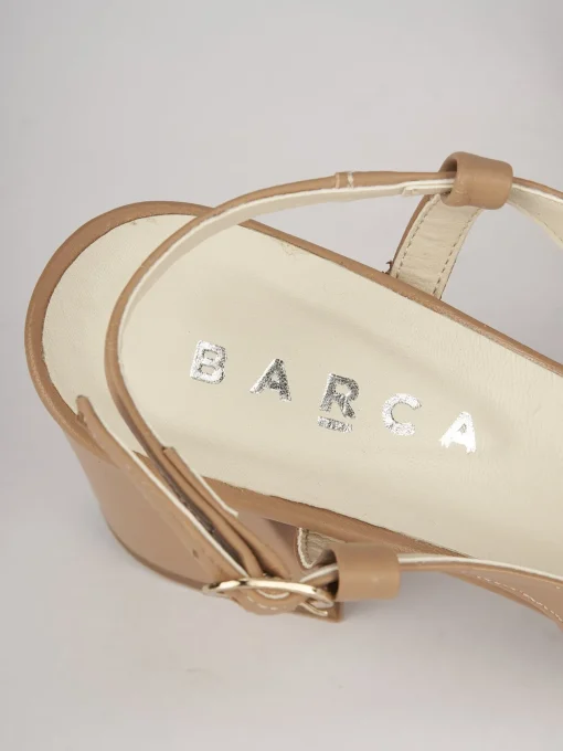 Décolleté e slingback tacco 6cm pelle marrone