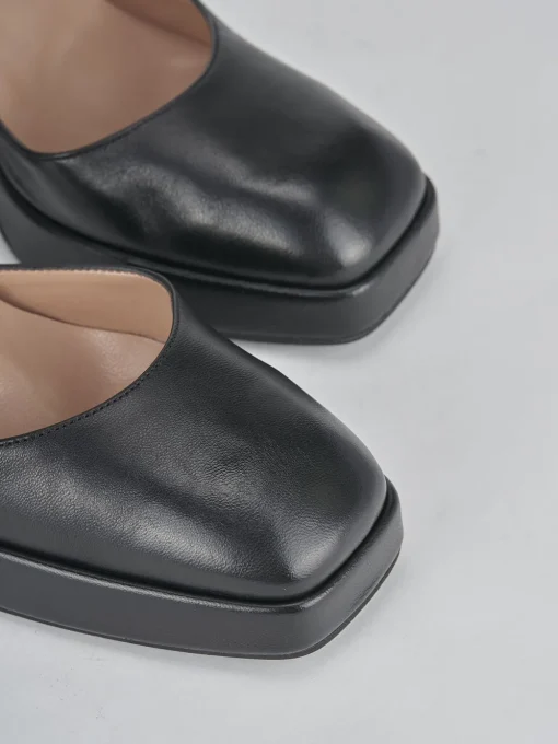 Décolleté e slingback tacco 7cm pelle nero