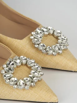 Décolleté e slingback tacco 5cm pelle beige