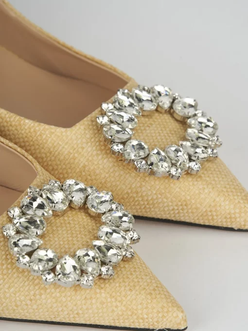 Décolleté e slingback tacco 5cm pelle beige