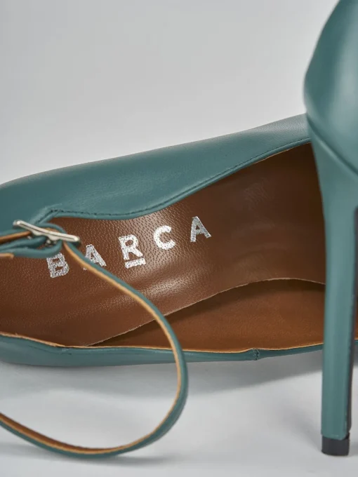 Décolleté e slingback tacco 10cm pelle verde