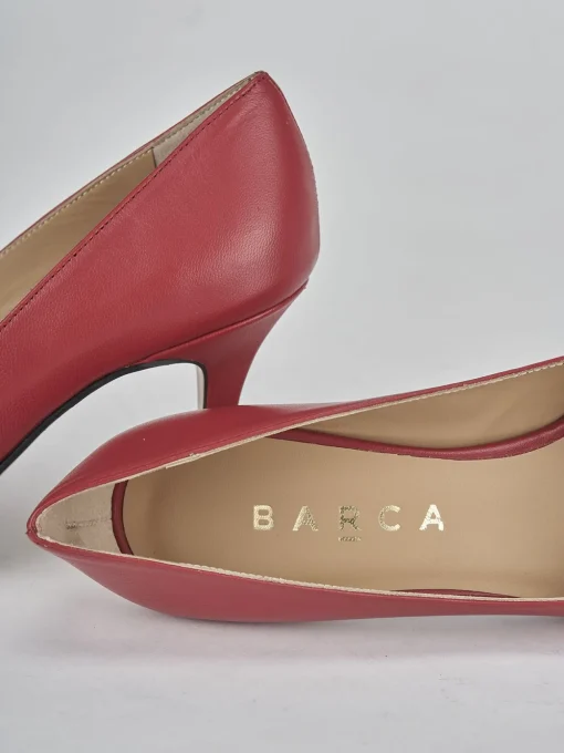 Décolleté e slingback tacco 7cm pelle rosso