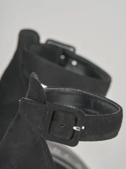 Décolleté e slingback tacco 9cm camoscio nero