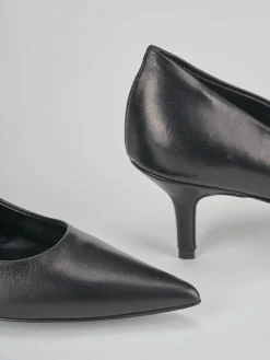 Décolleté e slingback tacco 7cm pelle nero