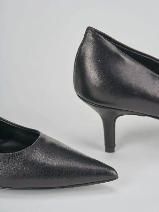 Décolleté e slingback tacco 7cm pelle nero