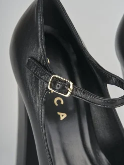 Décolleté e slingback tacco 13cm pelle nero