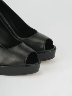 Décolleté e slingback tacco 8cm pelle nero