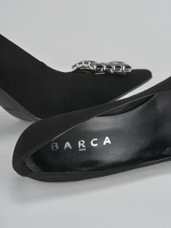 Décolleté e slingback tacco 9cm camoscio nero