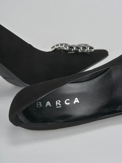 Décolleté e slingback tacco 9cm camoscio nero