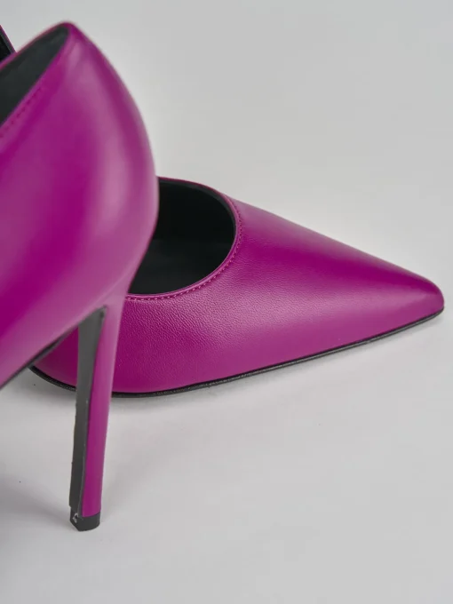 Décolleté e slingback tacco 10cm pelle viola