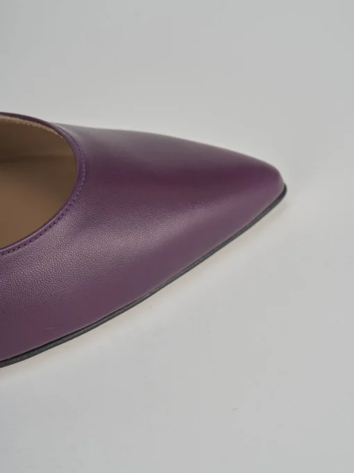 Décolleté e slingback tacco 9cm pelle viola