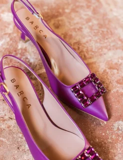 Décolleté e slingback tacco 6cm pelle rosa