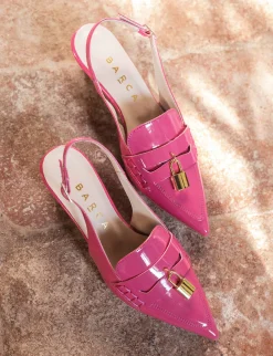 Décolleté e slingback tacco 3cm vernice rosa