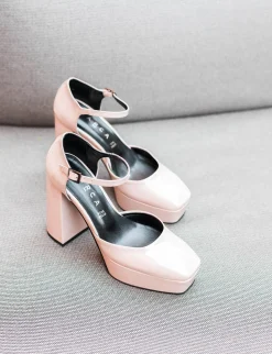 Décolleté e slingback tacco 10cm pelle beige