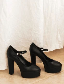 Décolleté e slingback tacco 13cm pelle nero