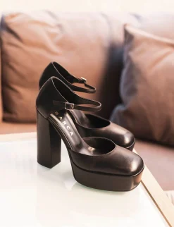 Décolleté e slingback tacco 13cm pelle nero