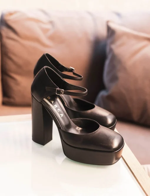 Décolleté e slingback tacco 13cm pelle nero
