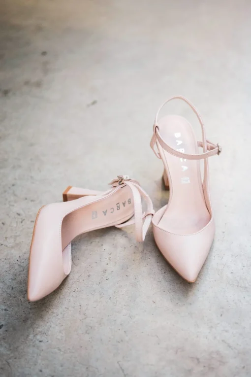 Décolleté e slingback tacco 10cm pelle beige