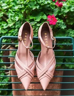 Décolleté e slingback tacco 5cm pelle rosa