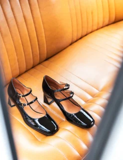 Décolleté e slingback tacco 5cm pelle nero