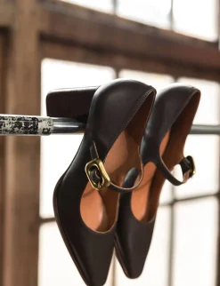 Décolleté e slingback tacco 7cm pelle testa