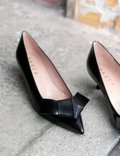Décolleté e slingback tacco 5cm pelle nero